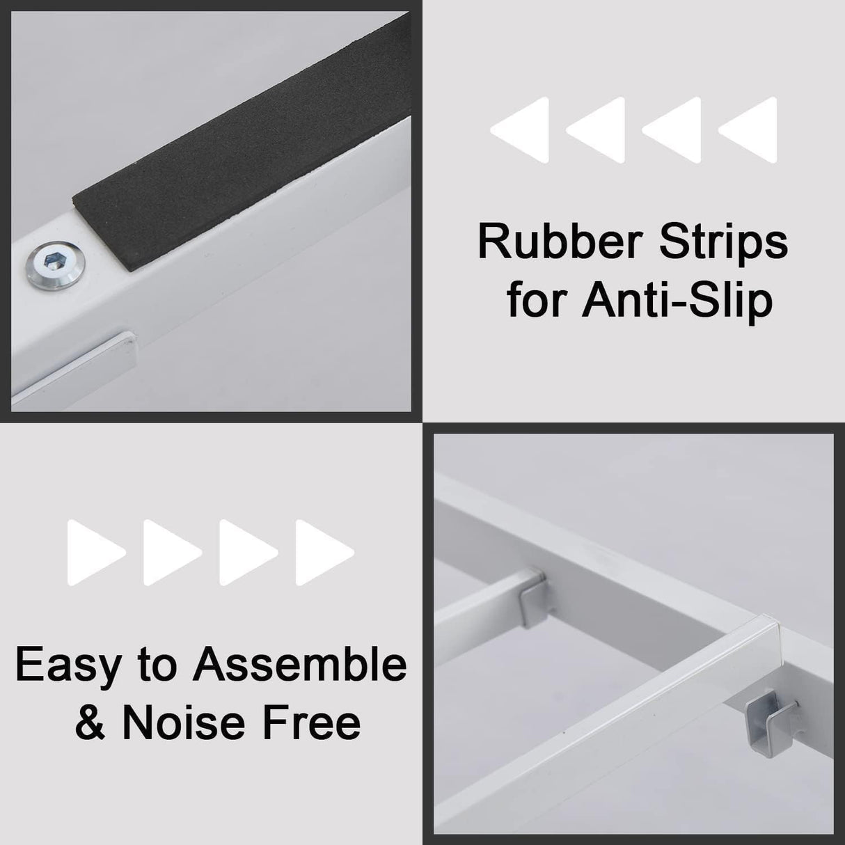 Catrimown Twin Bed Frames, Twin Platform Bed Frame with Headboard, Wooden Steel Slat Support, Heavy Duty Metal Bed Frame, Under Bed Storage, No Box Spring Needed, Noise-Free, Esay Assembly, White Catrimown