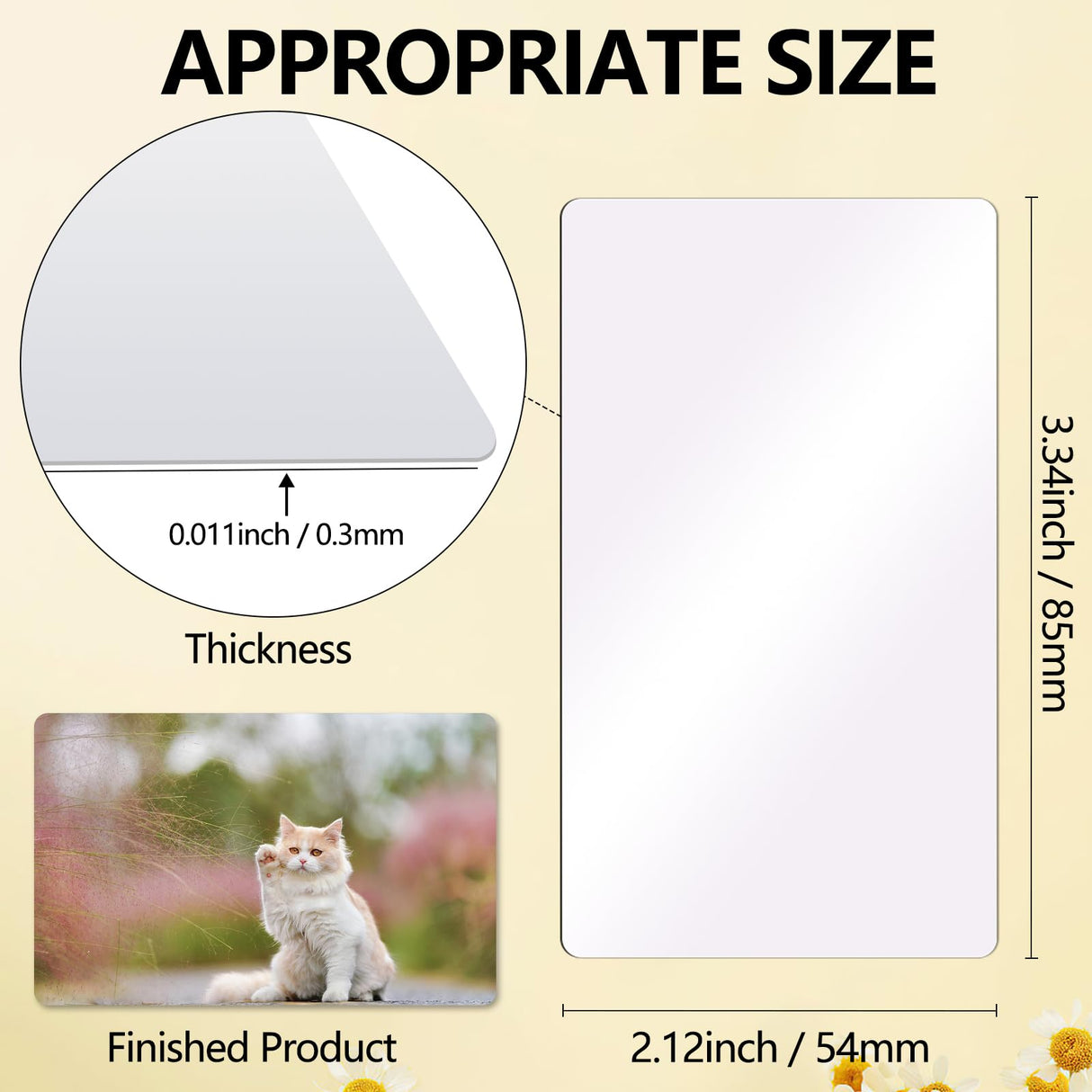 270 Pieces Sublimation Paper Business Cards Which Can Be Sublimated Both Sides,3.34 x 2.12 x 0.011 Inch Blank Sublimation Card for Color UV Print Cevhzoe