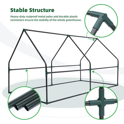 Ohuhu Portable Mini Greenhouse, 71"x36"x36" Greenhouses for Outdoors with Dual Large Zipper Doors & Ground Stakes, Waterproof & UV Protected Plastic Green House for Outside Garden Patio Backy - WoodArtSupply