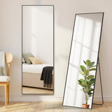 Aidoly Mirror Full Length, Upgraded 16"x59" Body Wall Mirrors with Shatter-Proof Glass, Floor Standing, Hanging or Leaning, Tall Mirror with Stand Aluminum Alloy Frame for Bedroom Cloakroom Aidoly