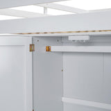 Harper & Bright Designs Full Size Loft Bed with Built-in Wardrobe, Desk, Storage Shelves and Drawers, Solid Wood Loft Bed Frame, White Harper & Bright Designs