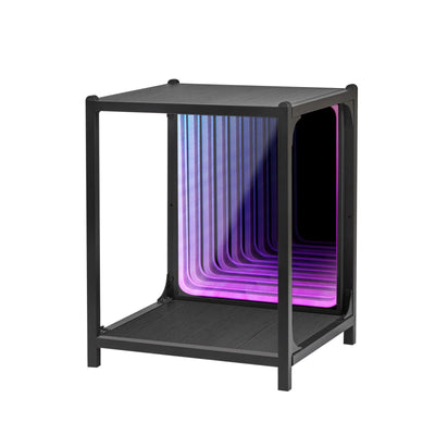 FUSLITE Storage Cabinet with LED Infinity Mirror Light, RGBW Display Cabinet with Adjustable Color Temp for Bedroom Gaming Room Decor (One Cabinet)