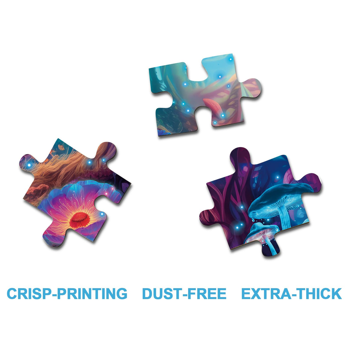 Magical Forest Puzzles Mushroom 1000 Pieces for Adults, Glow Art Jigsaw Puzzles Butterfly, Glitter Flower Jigsaw Puzzle Collage Puzzles as Family Game BBOLDIN