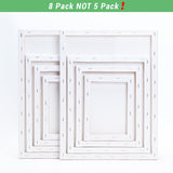 Stretched Canvas, 6x8, 8x10, 10x12, 12x16, 8 Set Artist Canvase Frame Board Panels, 100% Cotton Blank Canvase Oil Acrylic Watercolor Pouring Paint, Acid-Free for Kids & Artists Villanelle