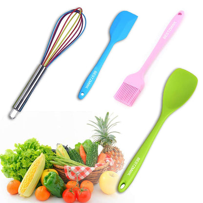 Kitchen Utensil Set - 11 Cooking Utensils - Colorful Silicone Kitchen Utensils - Nonstick Cookware with Spatula Set - Colored Best Kitchen Tools Kitchen Gadgets(Multi)