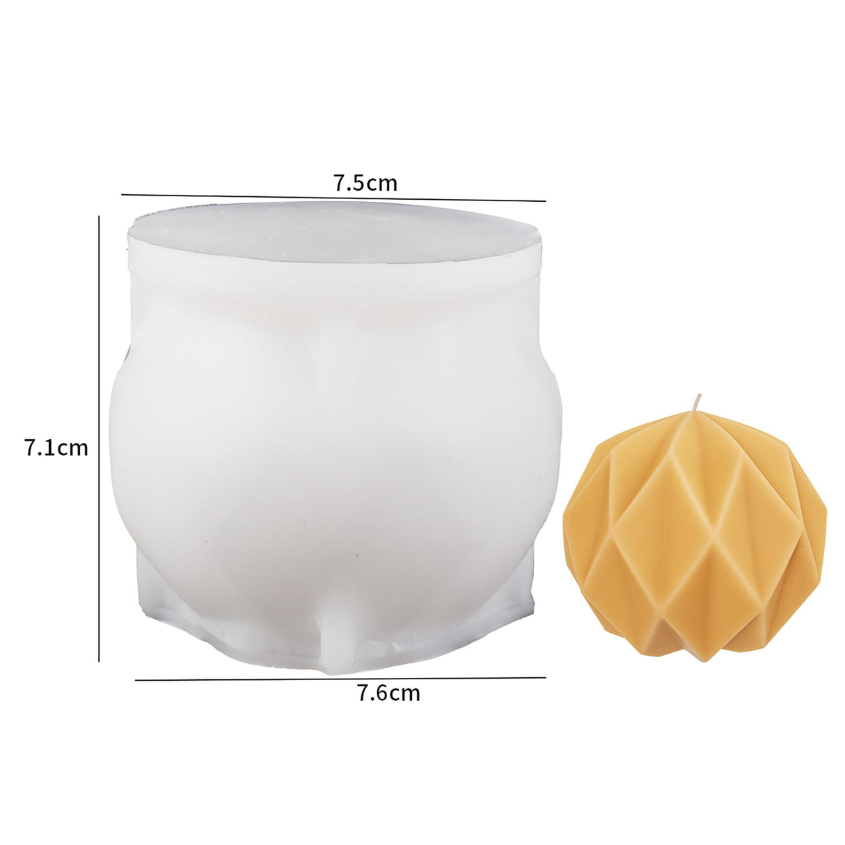 Diamond Ball Mold Ball Candle - Resin Casting Silicone Molds for Home Decor & Candle Making Wave Spiral Mold ESEDAGE