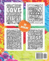 POSITIVE VIBES COLORING BOOK FOR TEENAGERS & ADULTS: MOTIVATIONAL & INSPIRATIONAL QUOTES ON INTRICATE BACKGROUNDS TO HELP RELAX & BUILD CONFIDENCE ... Colouring Books for Teenagers and Adults) WoodArtSupply