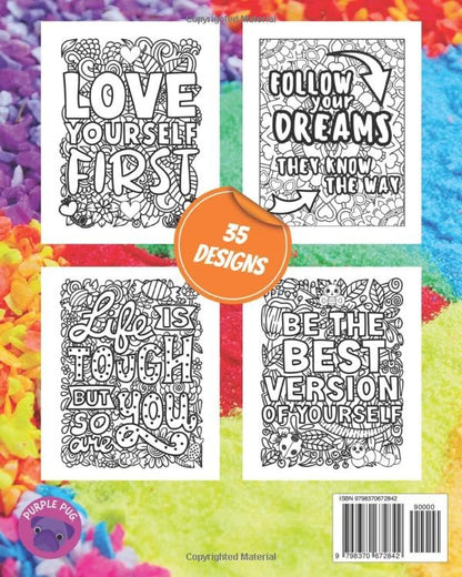 POSITIVE VIBES COLORING BOOK FOR TEENAGERS & ADULTS: MOTIVATIONAL & INSPIRATIONAL QUOTES ON INTRICATE BACKGROUNDS TO HELP RELAX & BUILD CONFIDENCE ... Colouring Books for Teenagers and Adults)