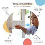 Adjustable Toddler Standing Stool for Kitchen & Bathroom | Wooden Step Stool with Safety Rails for Cooking & Learning | Sturdy & Secure Platform for Ages 18 Months to 5 Years Stepup Baby