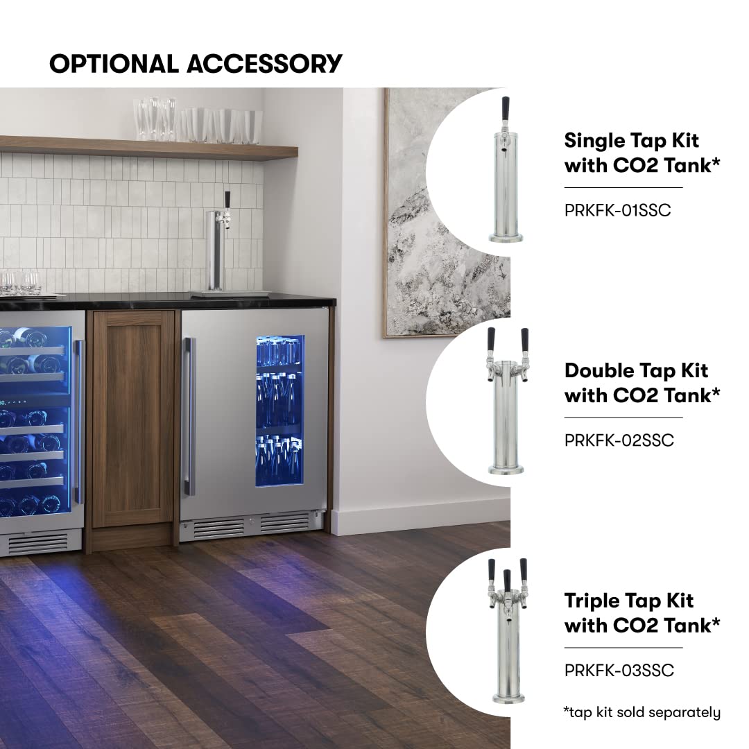 Zephyr Presrv™ 24" Stainless Steel Kegerator & Beverage Cooler - Indoor Refrigerator, Cellar Freestanding Fridge and Keg Beer Cooler - Compatible with Multiple Keg Configurations Zephyr