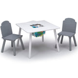 Delta Children Finn Table and Chair Set with Storage, White/Grey Delta Children