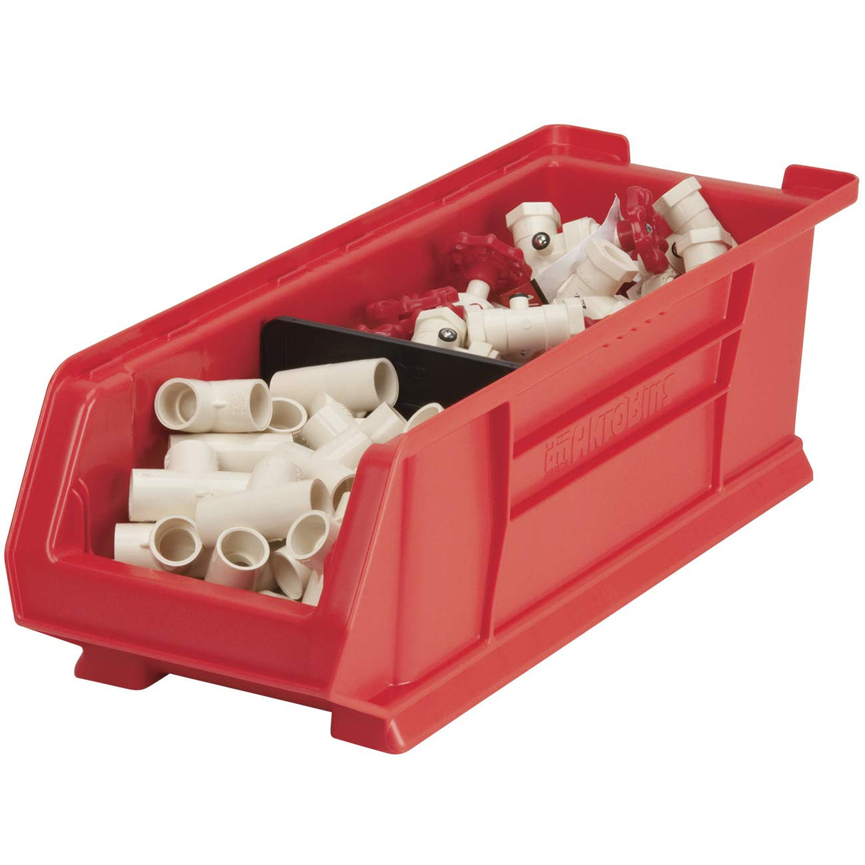 Akro-Mils 30284 Super-Size AkroBins Plastic Storage Bins, Space-Saving Stackable Bins for Garage, Classroom, Warehouse Organization, 24-Inch L x 8-Inch W x 7-Inch H, Blue, 4-Pack Akro-Mils