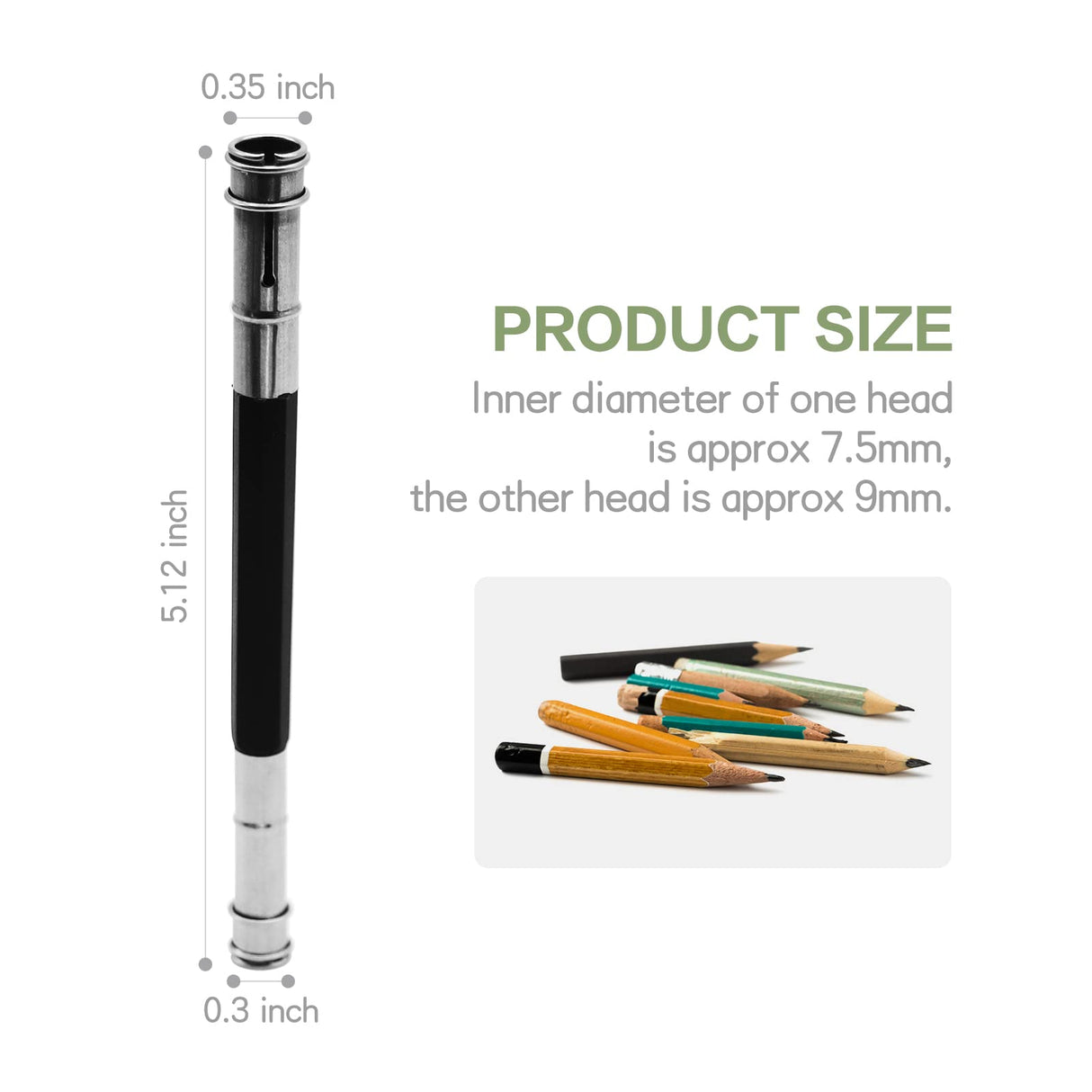 MOFIT Pencil Extenders 6PCS Adjustable Pencil Lengthener Tool Coupling Device for School,Office,Sketch,Art,Writing MOFIT