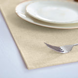 Rinpon Cloth Placemats Set of 8, Linen Type Fabric Placemats Machine Washable Heat Resistant Placemats Wrinkle Free Thick Polyester Kitchen Place Mats for Dining Table (Beige) Rinpon