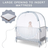 L RUNNZER Baby Crib Tent Crib Net to Keep Baby in, Pop Up Crib Tent Canopy Keep Baby from Climbing Out (55.2" L x 27.6" W x 51.6" H) L RUNNZER