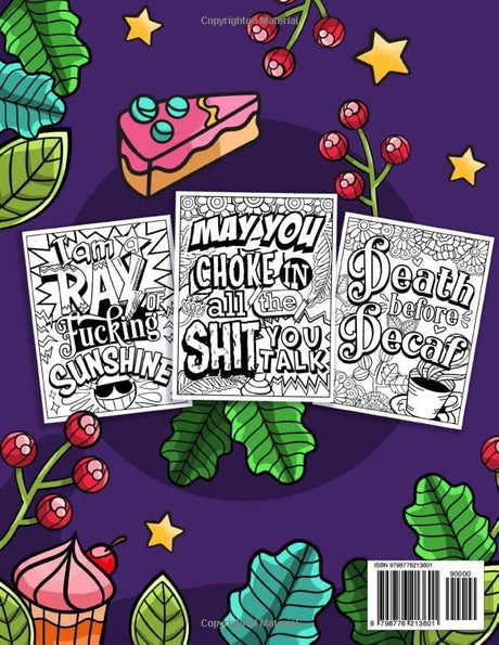 I Run on Coffee, Curse Words & Inappropriate Thoughts: A Sweary Coloring Book for Adults with Motivational Quotes, For Stress Relief and Relaxation (Swear Word Coloring Book Series) MOLYICE
