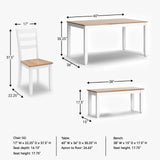 Signature Design by Ashley Gesthaven Modern Dining Table with 4 Chairs and Bench, Set of 6, White & Light Brown Signature Design by Ashley