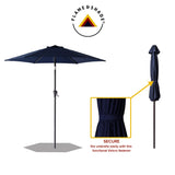 FLAME&SHADE 7.5 ft Outdoor Market Patio Table Umbrella with Tilt, Navy Blue FLAME&SHADE