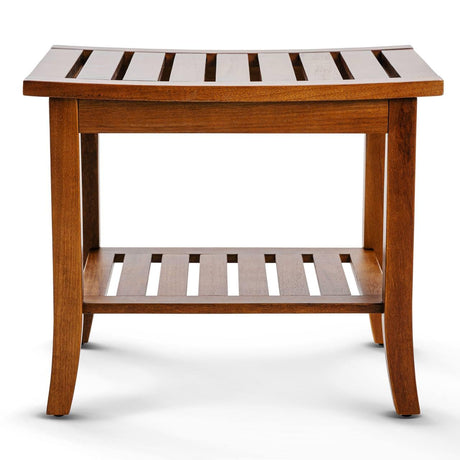 Teak shower bench with Storage Shelf, Teak Shower Stool for Inside Shower, Waterproof Shower Bench Seat, Shower Chair for Inside Shower, Wood Bench, Bathroom Bench, Wooden Stool for Adults Sitting Teak shower bench
