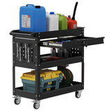 Heavy Duty 3 Tier Tool Cart, Mechanic Metal Rolling Tool Cart with Storage Drawers for Garage Workshop Maemttes