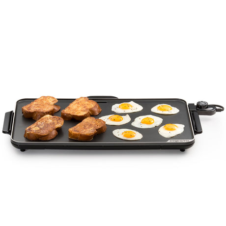 Presto 22-Inch Extra Large Griddle, 22"x 13", Low Profile Design, Ceramic Nonstick, Black 07072 Slimline Presto