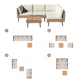 ENSTVER Outdoor Patio Sectional Furniture Set, 5 Piece Wicker Patio Furniture with Widened and Densely Woven Rattan, Conversation Patio Furniture with Thick Cushions for Garden, Backyard ENSTVER