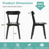 MORDEER Solid Wood Dining Chairs Set of 6, Wooden Dining Room Chairs for Whole Family Use, Farmhouse Kitchen Chairs Set Suitable for Dining Room, Living Room, Stackable Dining Chairs, Black MORDEER