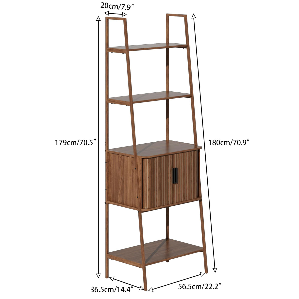 LUVIOHOME 4 Tier Bookshelf with Drawer,Tall Narrow Bookcase with Shelves, Wood and Metal Bookshelves Storage Organizer,Industrial Display Standing for Living Room, Home Office, Entryway (Walnut) LUVIOHOME