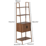 LUVIOHOME 4 Tier Bookshelf with Drawer,Tall Narrow Bookcase with Shelves, Wood and Metal Bookshelves Storage Organizer,Industrial Display Standing for Living Room, Home Office, Entryway (Walnut) LUVIOHOME