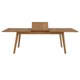 Modway Vienna Outdoor Patio Teak Wood Extendable Dining Table in Natural Modway
