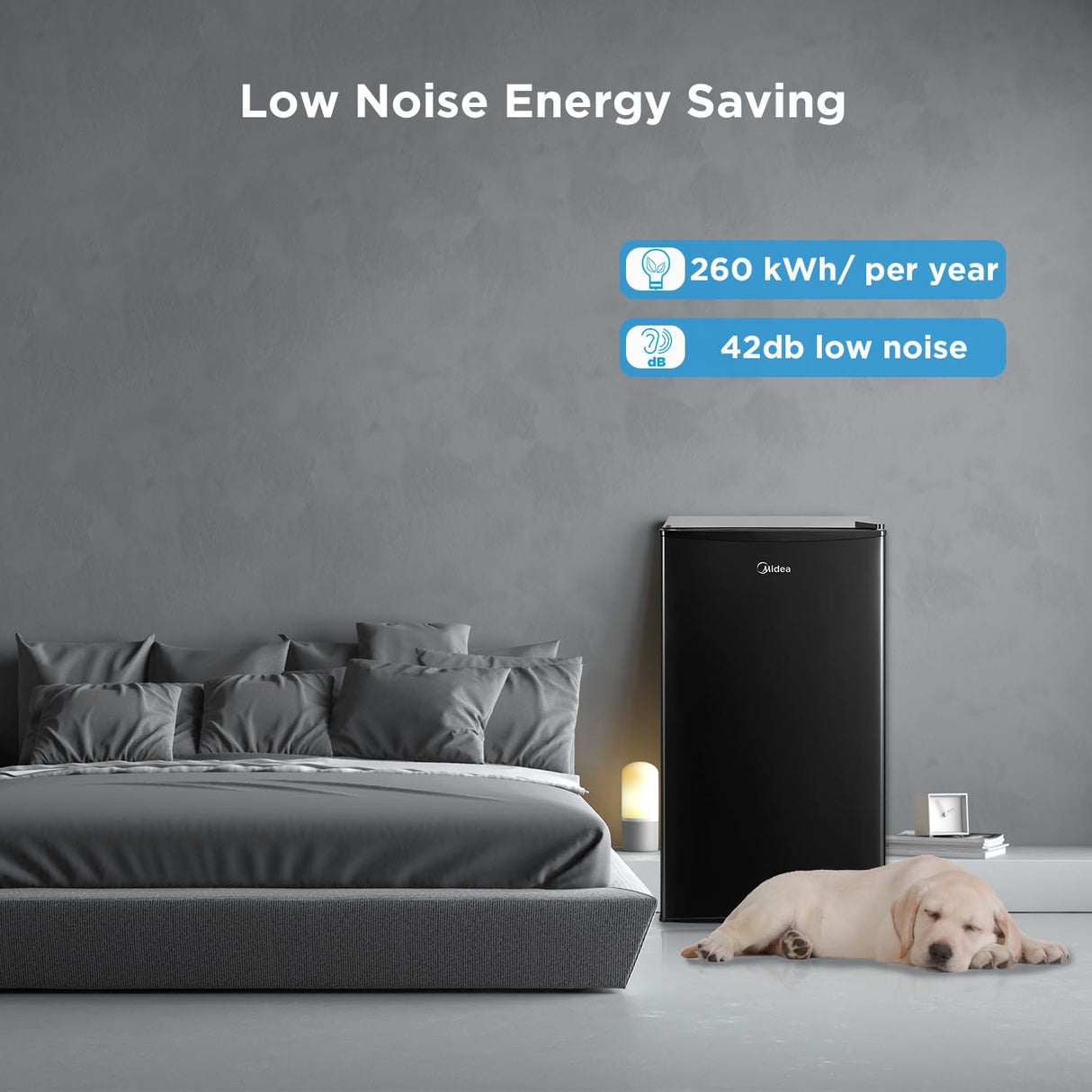 Midea MERM33S1ABB 3.3 Cubic Feet Compact Refrigerator, Black Midea