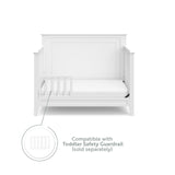 Storkcraft Solstice 5-In-1 Convertible Crib (White) – GREENGUARD Gold Certified, Converts to Toddler Bed and Full-Size Bed, Fits Standard Full-Size Crib Mattress, Adjustable Mattress Support Base storkcraft