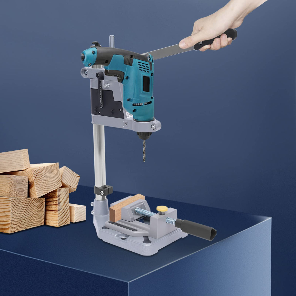 Drill Press Stand Table with Fixture, Floor Model Drill Press, Table Drill Press Kit Tool Holder for Benchtop Repair, Drill Press Stand for Hand Drill for Electric Drilling Machines DAERNA