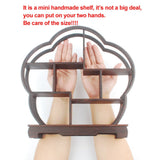 NWFashion Chinese Wooden Rosewood 11" Curio Cabinets Shelf+3PCS Mini Redware 2.5" Teacup (Plum) NWFashion