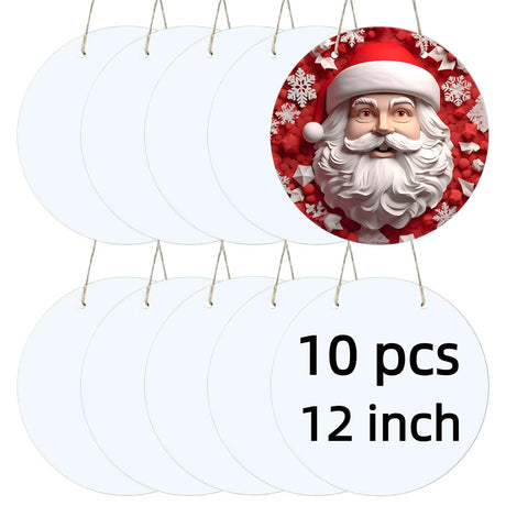 12 Inch Metal Sublimation Ornament Blanks, Unfinished Round Aluminum Sign Blank, Sublimation Door Hanger Blanks, DIY Decorative Door Hanger, Sublimation Metal Sign Blanks for Yard, Garden (10 pcs) Sevilinlu