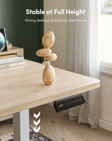 FEZIBO One-Piece Standing Desk Adjustable Height Stand up Home Office Desk, 48x24 Inch Electric Standing Computer Desk, with 4 Memory Presets, Headphone Hook, Maple FEZIBO