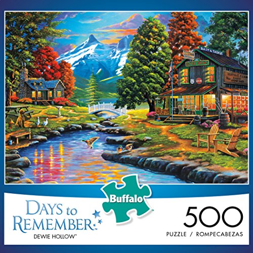 Buffalo Games - Days to Remember - Dewie Hollow - 500 Piece Jigsaw Puzzle , Orange, Yellow, Green , 21.25"L X 15"W Buffalo Games