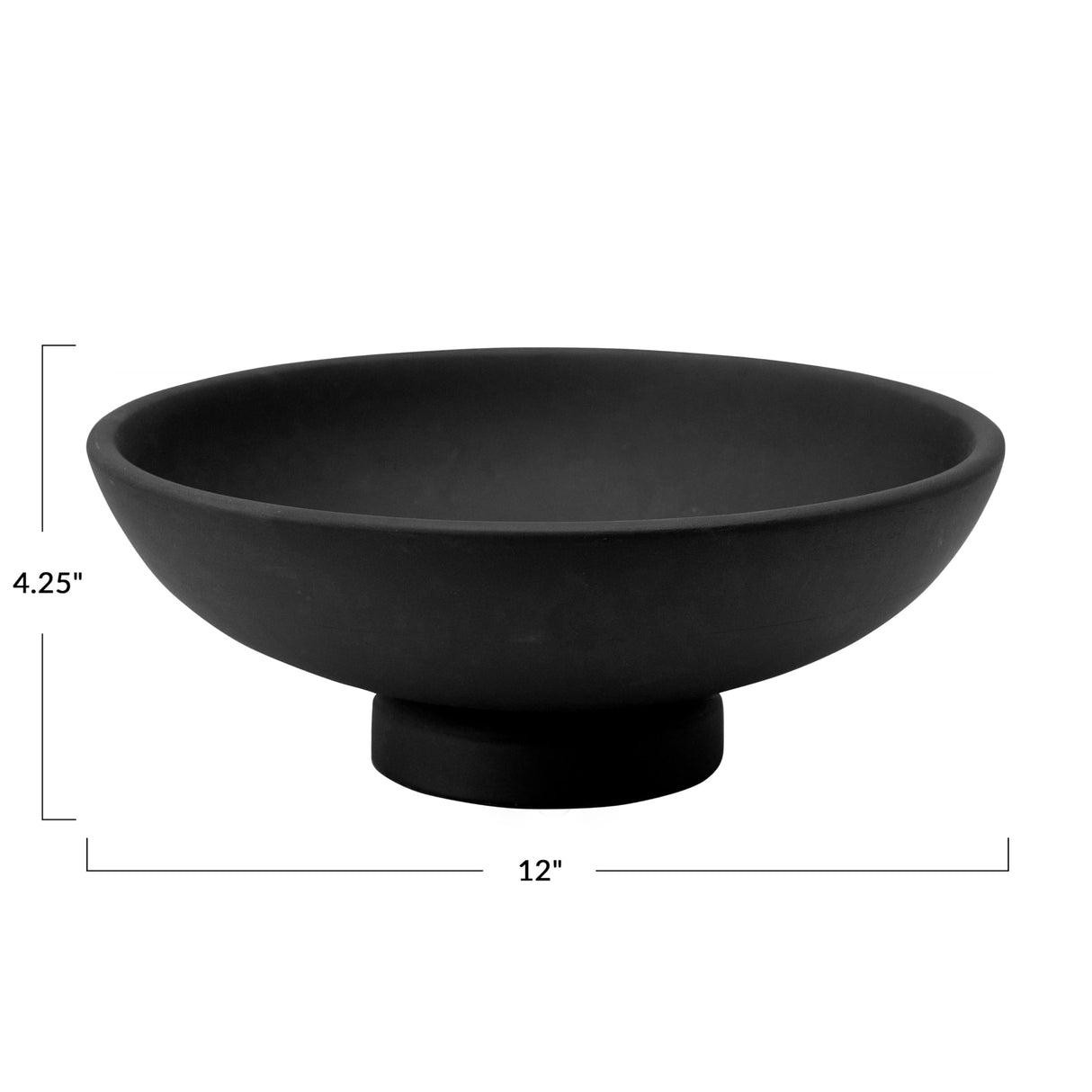Bloomingville Mango Wood Footed Bowl, Black Bloomingville