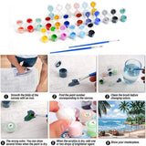 2 Packs Framed Flower Paint by Numbers Kit for Adults, Easy Acrylic Paint by Numbers on Canvas with Paints and Brushes, Small Flowers Arts and Crafts Kits for Home Wall Decor(8 * 8inch) Clendo