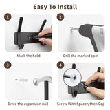 GWAAZXGZ Coat Rack Wall Mount Hooks - 15 Inch Black Hat Rack, Minimalist Design with 6 Hooks for Hanging Coats, Bags, and Towels in Entryway, Livingroom, Bedroom, Bathroom, and Kitchen, 1 Pack GWAAZXGZ