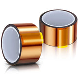 Outus 2 Rolls Heat Tapes High Temperature Tape Sublimation Tape Heat Transfer Tape Heat Resistant Tape Polyimide Tape for Electronics 3D Printers DIY Crafts (Dark Brown,50 mm Wide) Outus