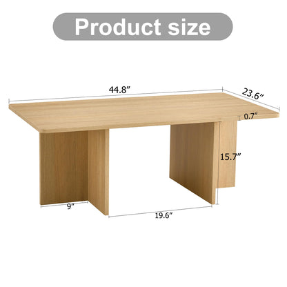 ZYLTHORN Modern Coffee Table for Living Room Light Wood Coffee Table Small Rectangle Coffee Table for Office - WoodArtSupply