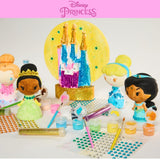 Disney Princess DIY Paint Your Own Figurines Arts and Crafts Set for Girls, Jumbo Figurines, Paint, Paint Brush, Glitter, and Gem Adhesives, Cinderella, Belle, Tiana, Jasmine, and Princess Castle Innovative Designs