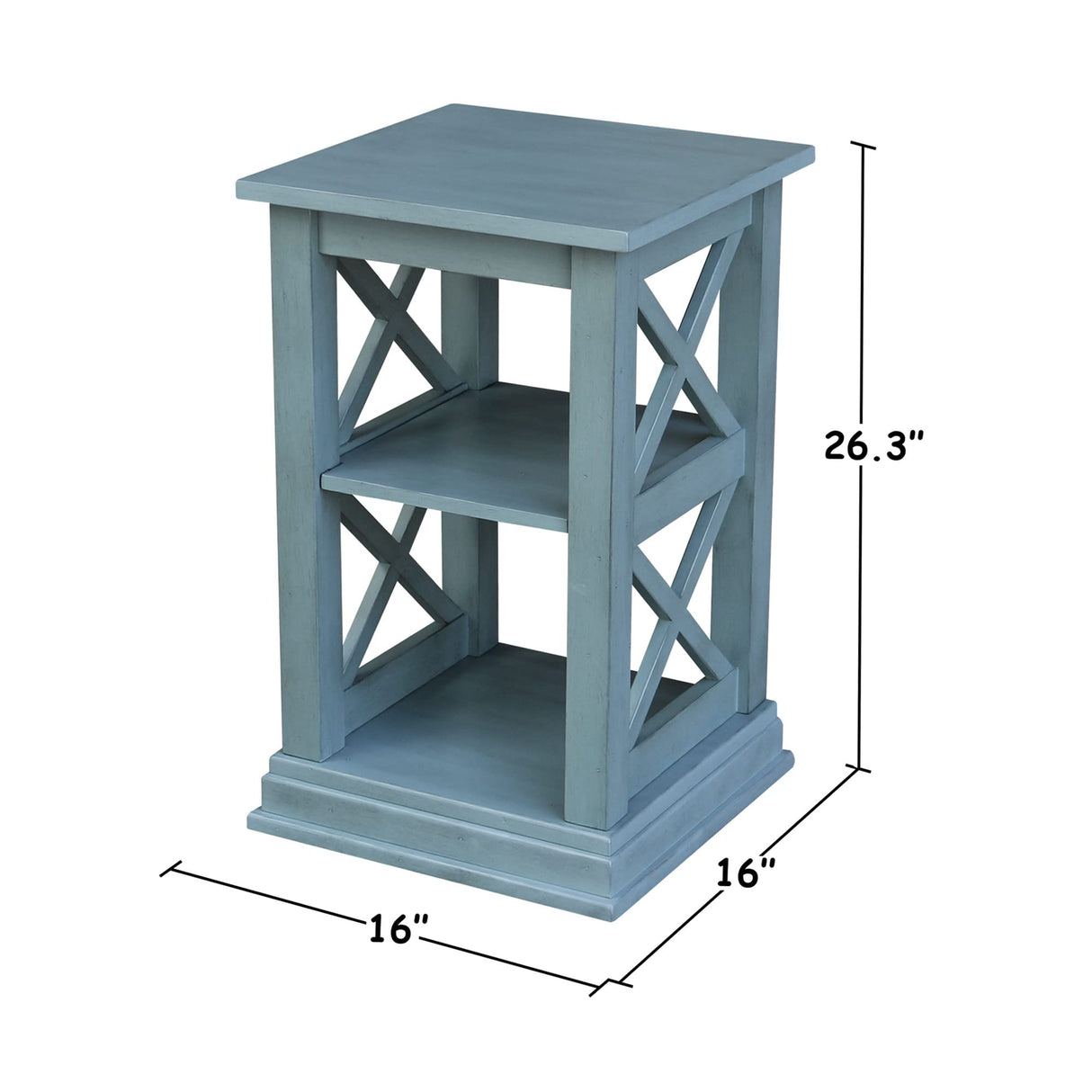 IC International Concepts International Concepts Hampton Accent Shelves Table, Ocean Blue IC International Concepts