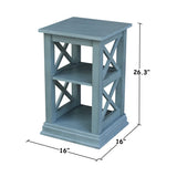 IC International Concepts International Concepts Hampton Accent Shelves Table, Ocean Blue IC International Concepts