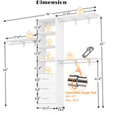 Dilando Closet Organizer System with Drawers, 8FT Closet Shelving System 96" Walk in Wood Corner Closet Storage System with 3 Shelves Custom Hanging Rods Heavy Duty Wall Mount Dilando