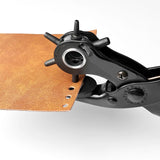 Leather Hole Punch, Belt Hole Puncher for Leather, Revolving Punch Plier Kit, Leathers Puncher Plier for Belts, Watches, Handbags, Punch Tool Diameter: 4.5/4 /3.5/3/2.5/2mm. WDDBHSKN