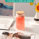 WHEATHUSK 20 Pack Sublimation Glass Cups Frosted 16oz Blanks Sublimation Borosilicate Glasses Tumbler with Bamboo Lids and Straws for Beer, Juice, Soda, Iced Coffee, Drinks WHEATHUSK