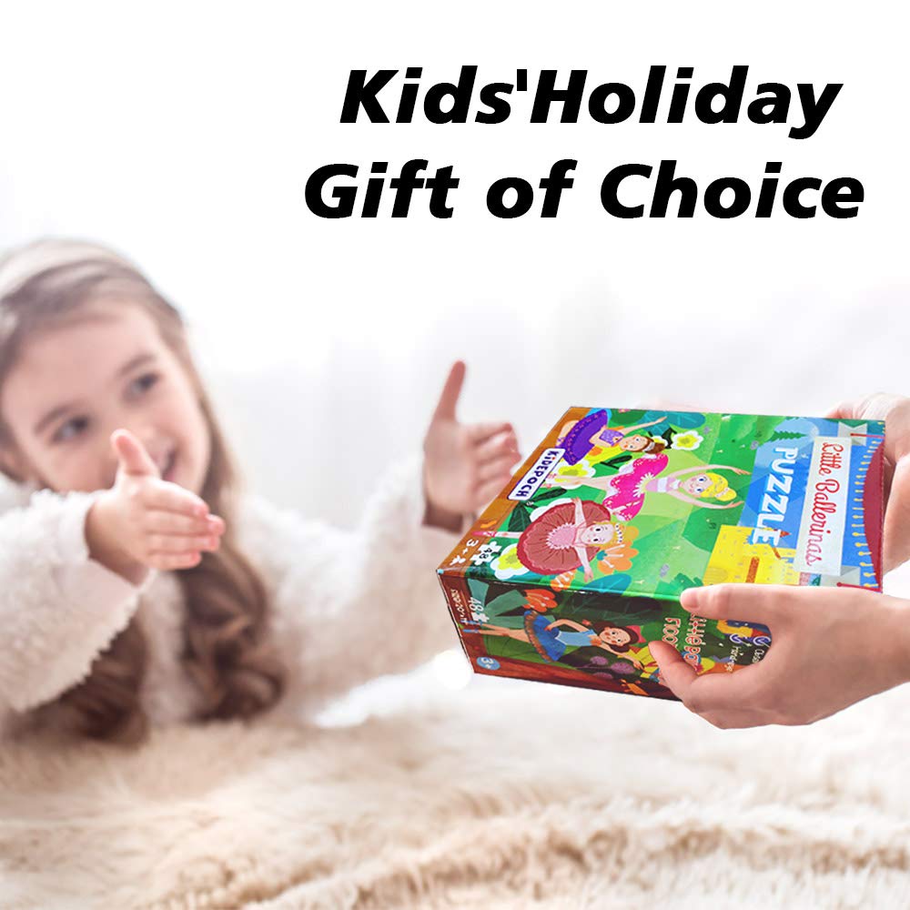 Floor Puzzles for Kids Ages 3-5 Premium 48-Piece 20 x 14 Inch Ballerinas Princess Jigsaw Puzzles for Kids Ages 4-8 KiDEPOCH