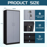 MIIIKO Metal Storage Cabinet with 6 Tier Shelves and Locking Doors, 72" x 36" x 18" Steel Garage Storage Cabinets for Home, Garage, Pantry Workshop Warehouse… MIIIKO